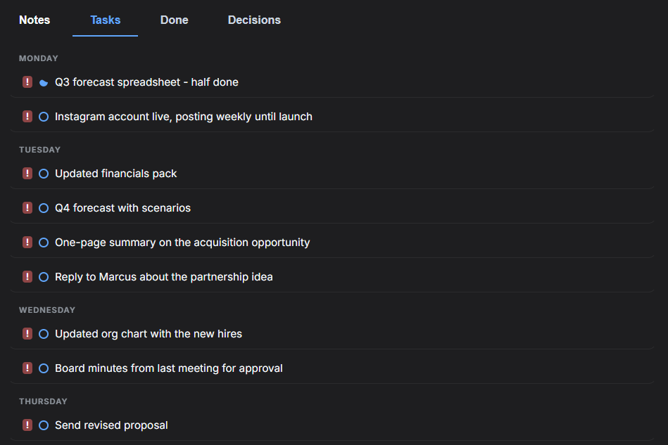 Advanced tasks